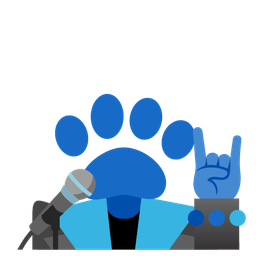 paw prints and microphone