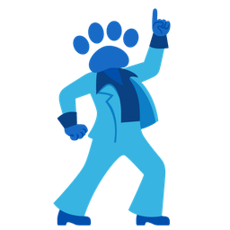 paw prints and mirror ball