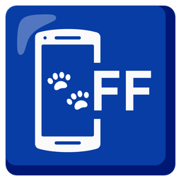 paw prints and mobile phone off