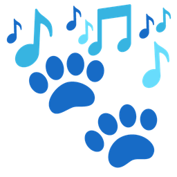 paw prints and musical notes