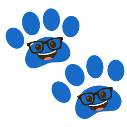 paw prints and nerd face