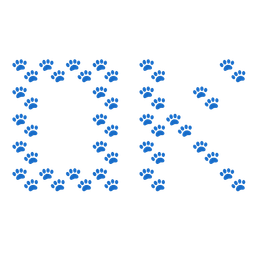 paw prints and OK button