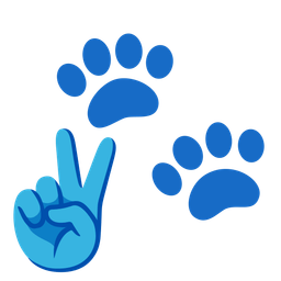 paw prints and peace symbol