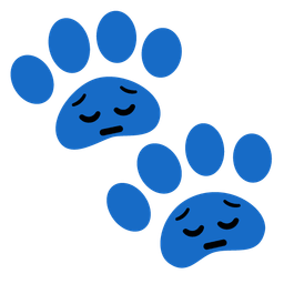 paw prints and pensive face