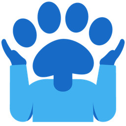 paw prints and person shrugging