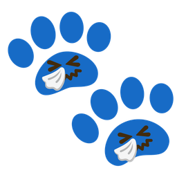 paw prints and sneezing face
