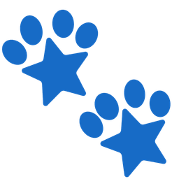 paw prints and star