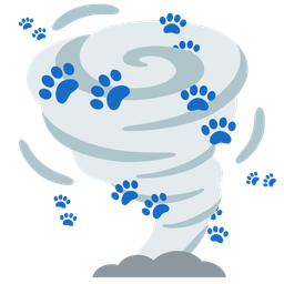 paw prints and tornado