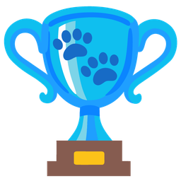 paw prints and trophy