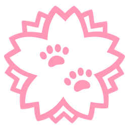paw prints and white flower