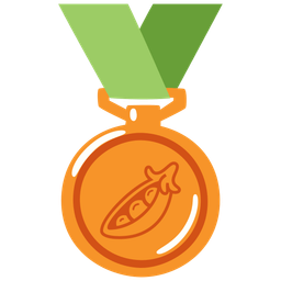 pea pod and 3rd place medal