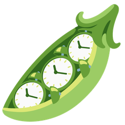 pea pod and alarm clock