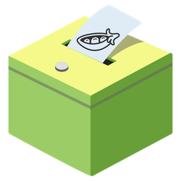 pea pod and ballot box with ballot