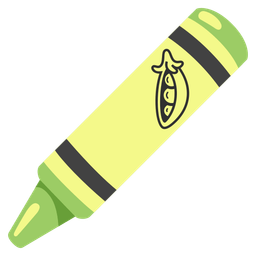 pea pod and crayon