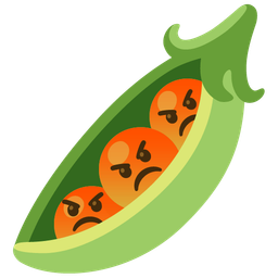 pea pod and enraged face