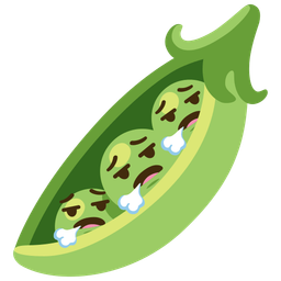 pea pod and face exhaling