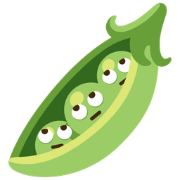 pea pod and face with rolling eyes