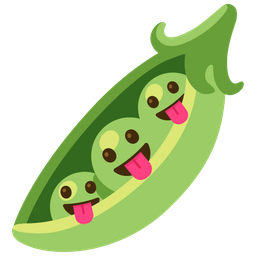Pea pod and Face with tongue