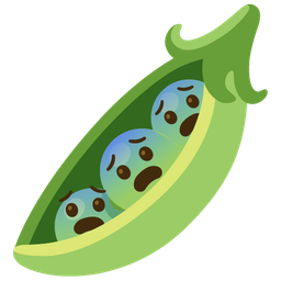 pea pod and fearful face