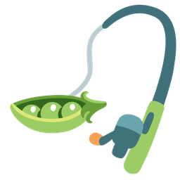 pea pod and fishing pole