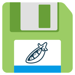 pea pod and floppy disk