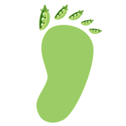 pea pod and footprints