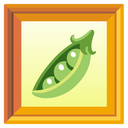 pea pod and framed picture