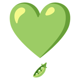 pea pod and heart exclamation
