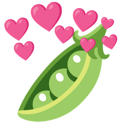 pea pod and heart with arrow