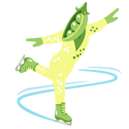 pea pod and ice skate