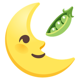 pea pod and last quarter moon face