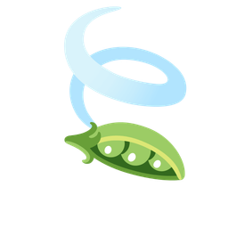 pea pod and leaf fluttering in wind