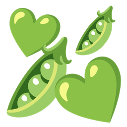 pea pod and revolving hearts