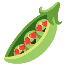 Pea pod and Smiling face with heart-eyes