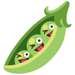Pea pod and Winking face with tongue