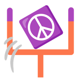 peace symbol and american football