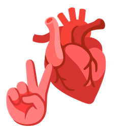 peace symbol and anatomical heart