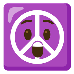 peace symbol and astonished face