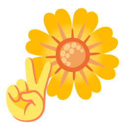 peace symbol and blossom