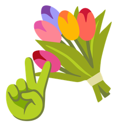 peace symbol and bouquet