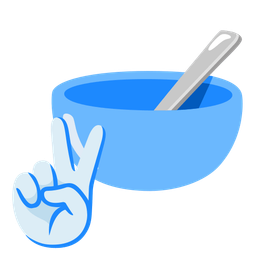 peace symbol and bowl with spoon