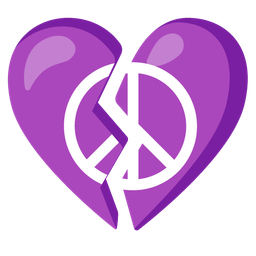 peace symbol and broken heart