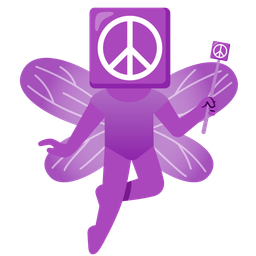 peace symbol and butterfly