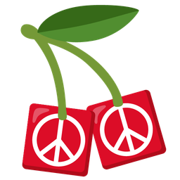 peace symbol and cherries