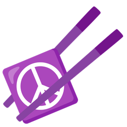 peace symbol and chopsticks