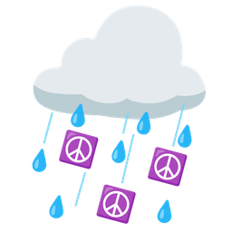 peace symbol and cloud with rain