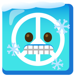peace symbol and cold face