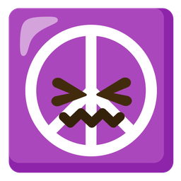 peace symbol and confounded face