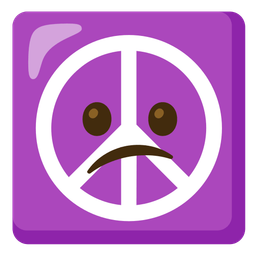 peace symbol and confused face