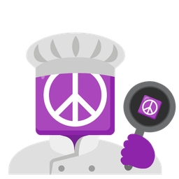 peace symbol and cooking